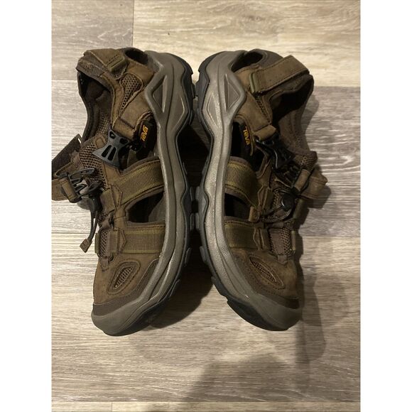 Teva Men’s Size 10 Omnium 2 Brown Leather Water Sandals Shoes - Picture 6 of 10